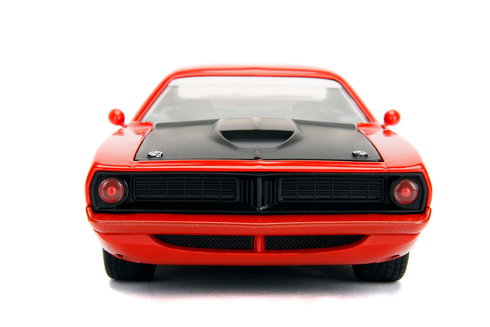 Big Time Muscle 1:24 1973 Plymouth Barracuda Die-Cast Car, Toys for Kids and Adults(Orange)
