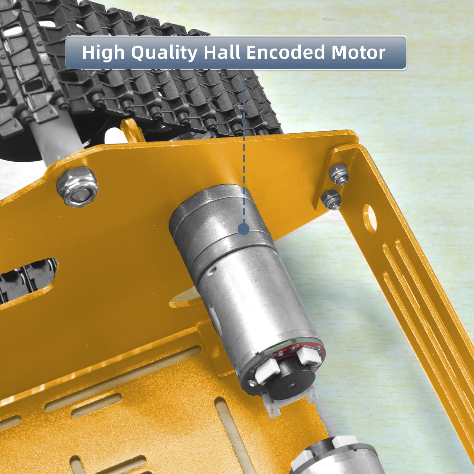 YonPhsy Tank Car Chassis with Encoder Motor, Shock Absorbing Robot Chassis Full-Metal Robotic Moving Platform Track for RaspberryPi Arduino Jetson