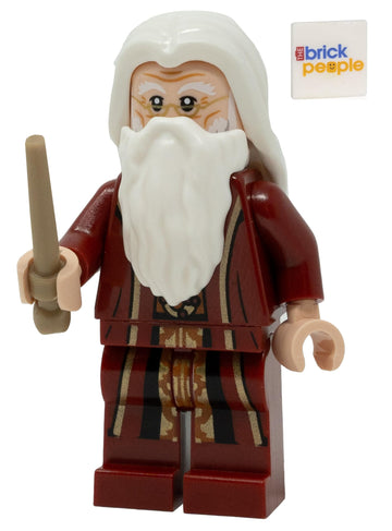 LEGO Harry Potter: Ablus Dumbledore Minifigure in Red Robes with Wand