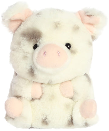 Aurora® Playful Rolly Pet™ Periwinkle Pig™ Stuffed Animal - Compact Size For On-the-Go Fun - For Adults, Kids, Birthdays, and Anniversaries - White 6
