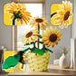 Sunflower Building Set with Motion Sensing LED Light- 465 PCS Botanical Collection Potted Plant Compatible with Lego, Artificial Flower Blocks
