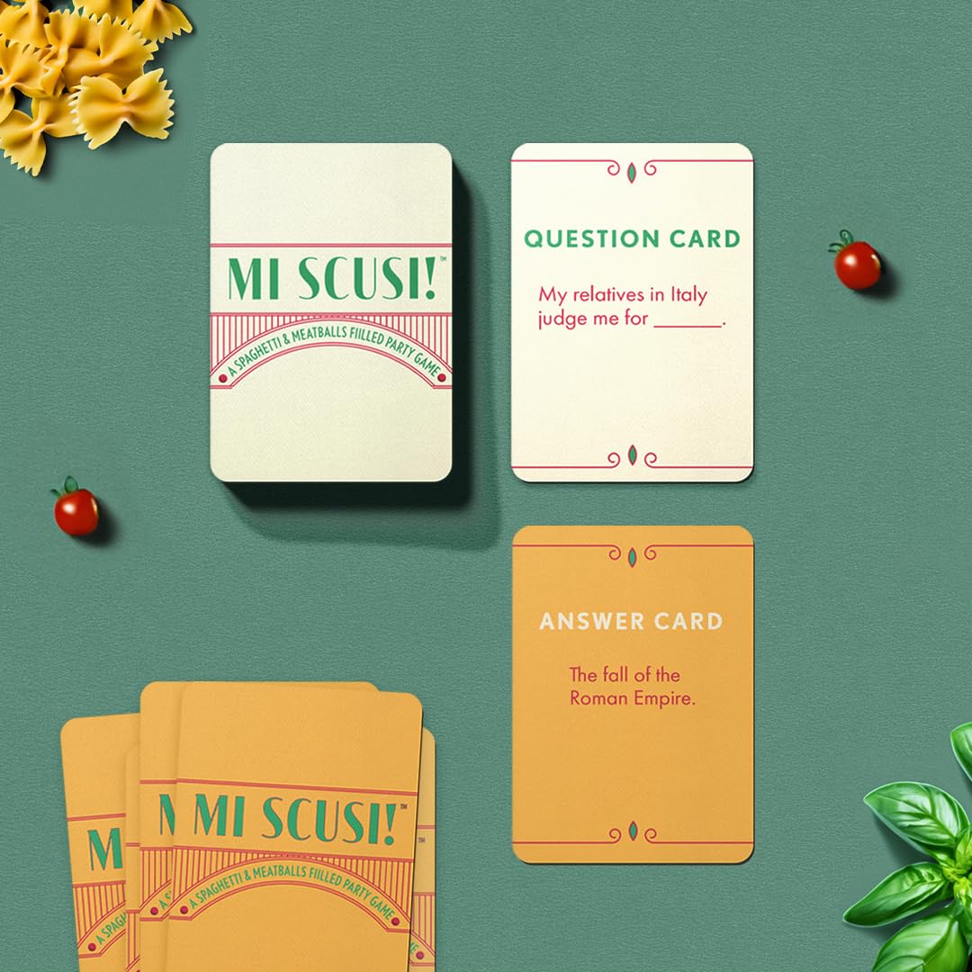 Mi Scusi Party Game - Hilarious Italian Family Card Game, Perfect for Game Night, Ages 14+, 2+ Players, 30 Minute Playtime, Made by Fitz Games