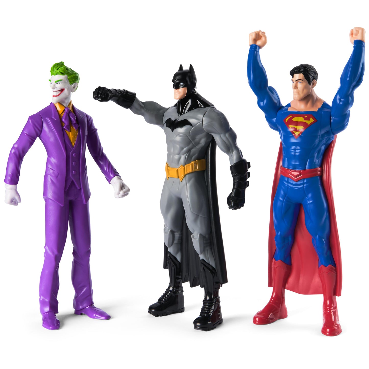 DC Comics Superhero Action Figure Toy: Batman, Superman, and The Joker Gift Set (9.5 Inch, 3 Point Articulation) - Justice League Action Figure Gifts