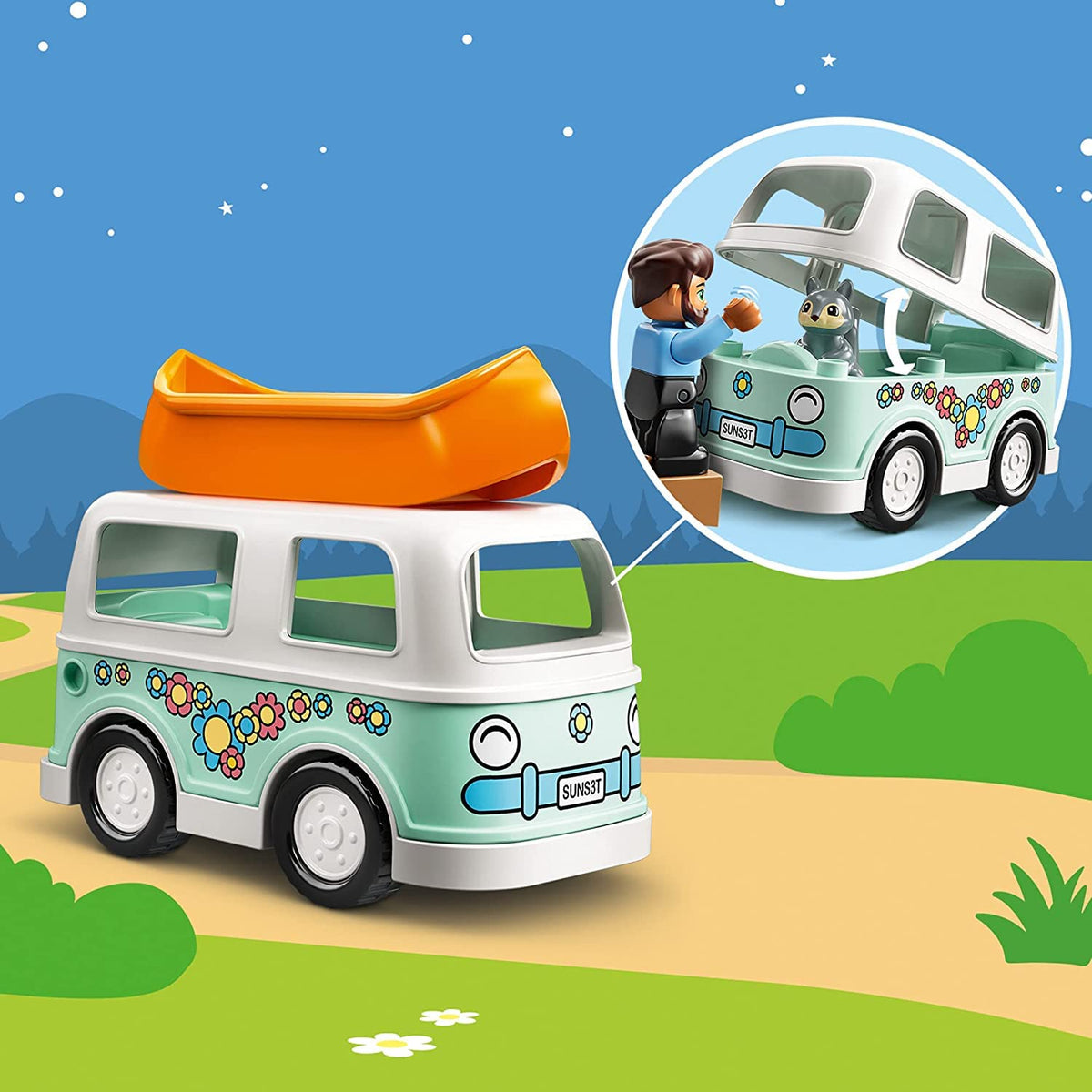 LEGO DUPLO Town Family Camping Van Adventure 10946 Building, Playing and Learning Camping Toy for Toddlers and Kids; New 2021 (30 Pieces)