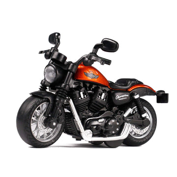 MING YING 66 Mini Toy Motorcycle - Pull Back Toy Cars with Sound and Light Toy,Toy Motorcycles for Toddlers,Motorcycle Toys for Boys Age 3-9 (Orange)