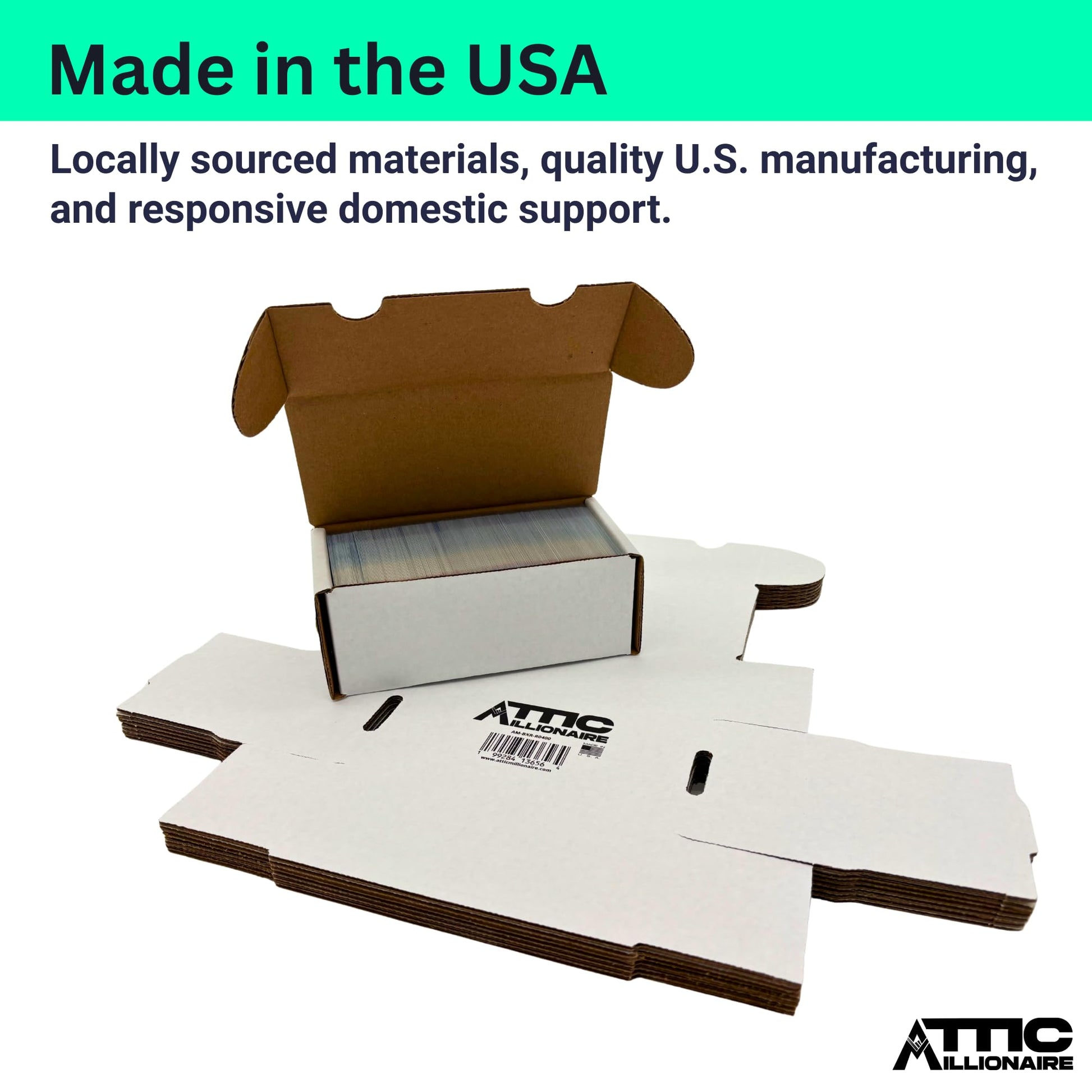 Attic Millionaire (5 Pack) 400-Count Trading Card Storage Box - MADE IN THE USA - Responsibly-Sourced - Trading Card Storage Box for Sports Cards