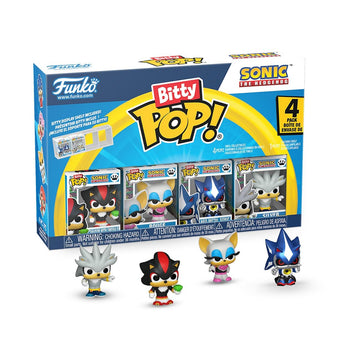 Funko Pop! Bitty 4pk: Sonic the Hedgehog - Shadow with Emerald, Rouge, Neo Metal Sonic, and Silver - 0.9 Inch (2.2 Cm) Collectable - Stackable Display