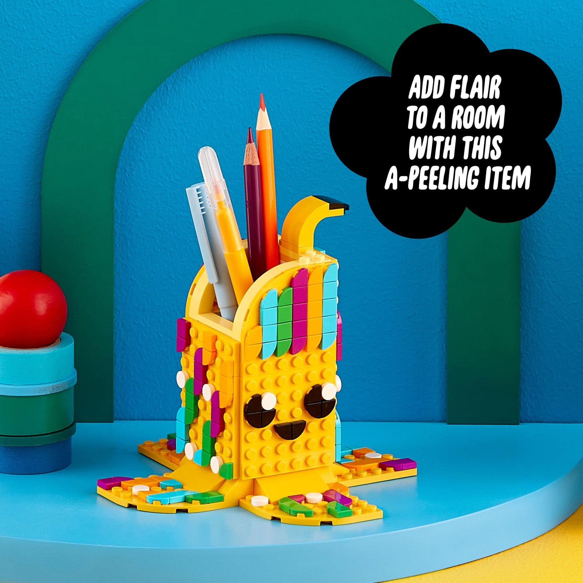 LEGO 41948 DOTS Cute Banana Pen Holder, Arts and Crafts Set, Toy Pencil Pot Desk Organizer, DIY Bedroom Accessories, Gifts for Kids, Girls & Boys 6