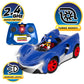 NKOK Team Sonic Racing 2.4GHz Radio Control Toy Car with Turbo Boost - Sonic the Hedgehog 601, Features Working Lights, Adjustable Front Wheel