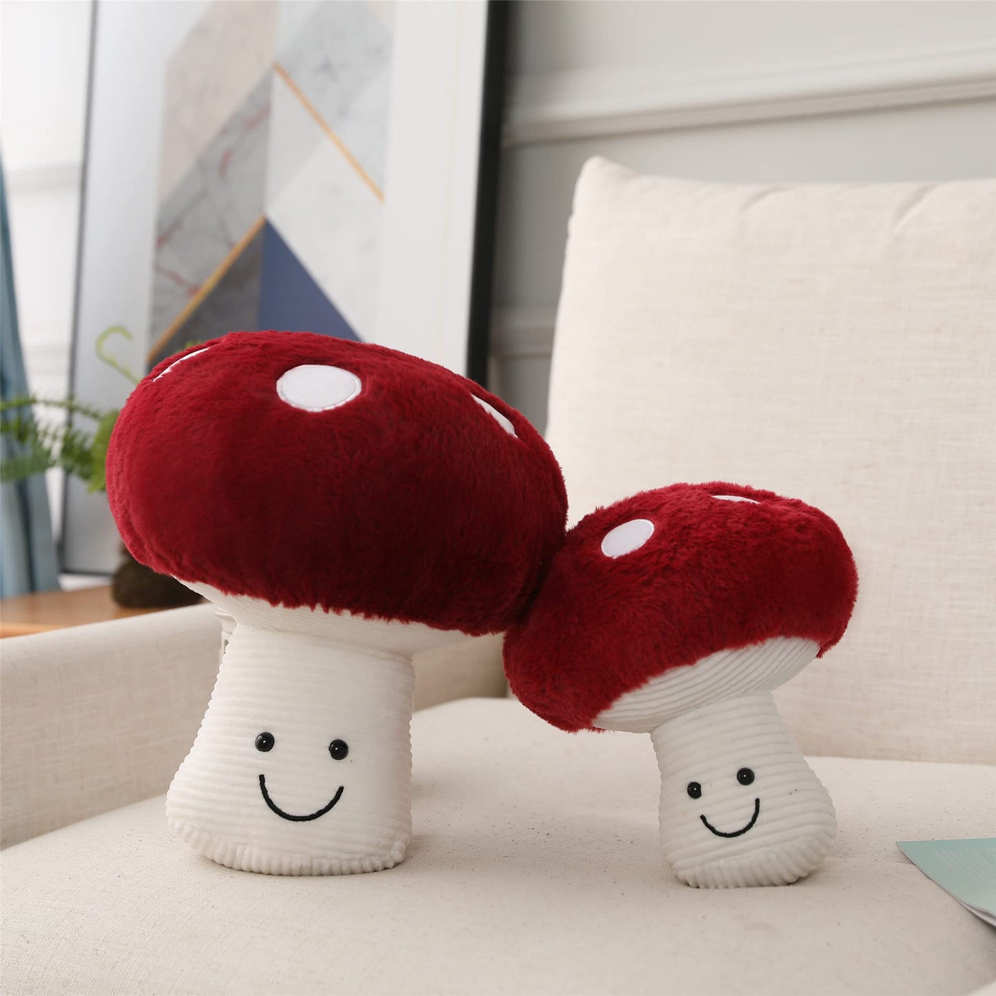 Fun Sunma Lovely Mushroom Pillow Stuffed Plush Mushroom Pillow (10 inches)