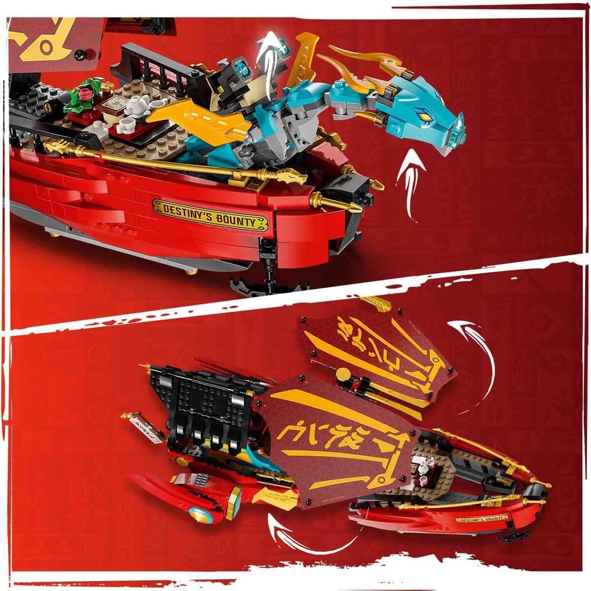 LEGO Ninjago 71797 Aerial Battleship Bounty Toy Blocks, Present, Ninja, Carrot, Vehicle, Nori, Boys, 9 Years Old and Up