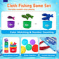 ZCMFHTD Montessori Toys for 1 Year Old, 22PCS Cloth Fishing Game with Stacking Cups Sensory Baby Toys 6-12 Months,Toddler Education Learning Toys