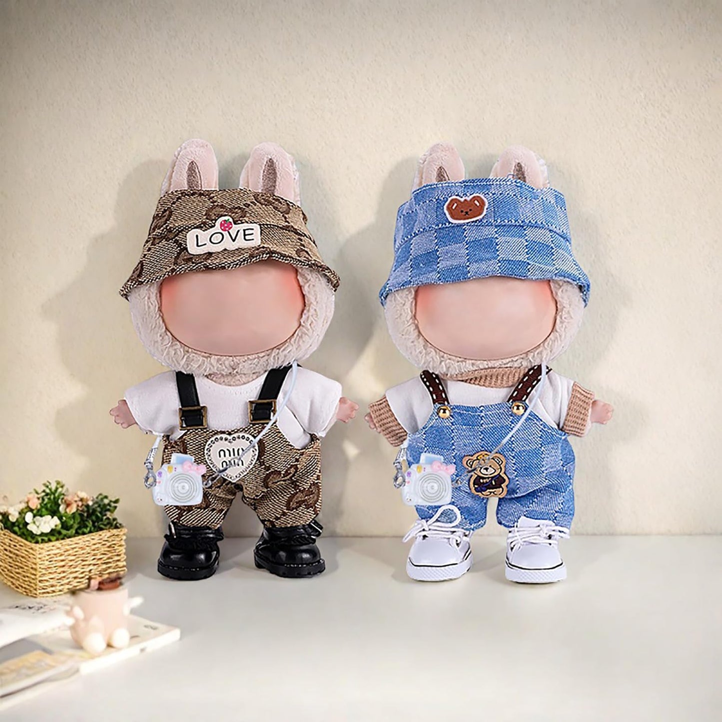 4pcs Handcrafted Doll Clothes Set for 15cm/17cm Dolls (No Doll, No Shoes), Cute and Premium Outfits Accessories, Stylish Clothes for Boys Girls