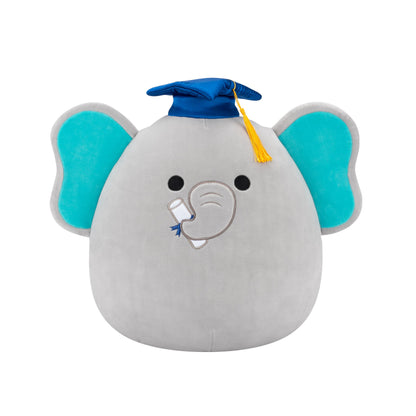 Squishmallows Original 12in Lemus the Grey Elephant with Graduation Cap - Official Jazwares Plush (Medium-Sized)