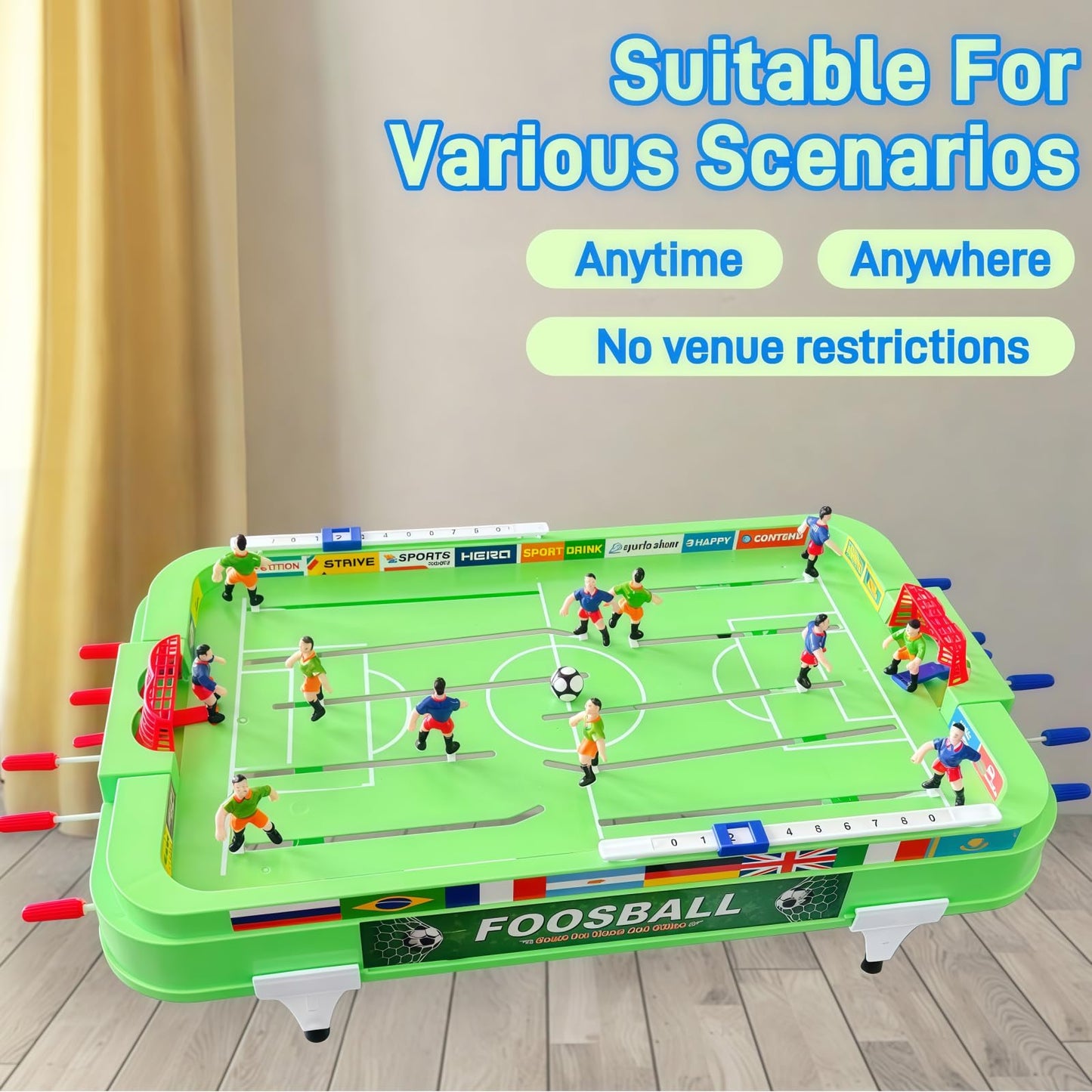 Foosball Game Table - Mini Table Finger Soccer Game for 2+ Players, 21x11 Inches, Interactive Indoor Outdoor Desktop Foosball, Ideal for Family