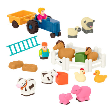 Battat Little Farmer's Playset Farm Animal Play Set, 25 Pieces, Toddler