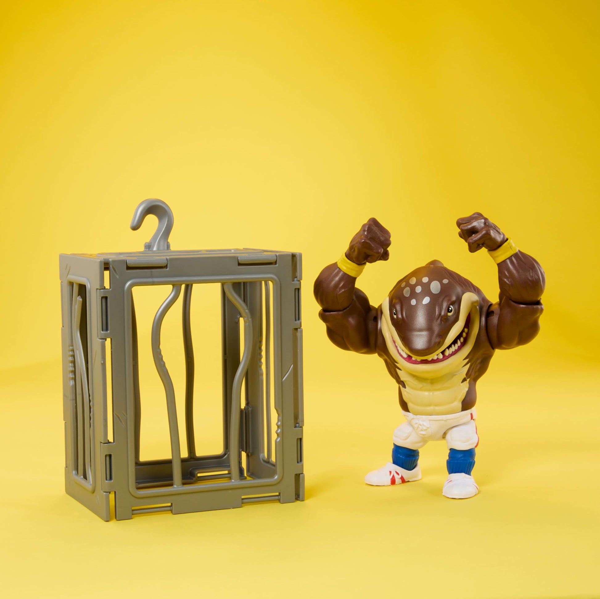 Mattel Street Sharks Action Figure with Bite & Slam Motion, Big Slammu Collectible Toy Inspired by 90s TV Half-Man Half-Shark Hero, 6-Inch