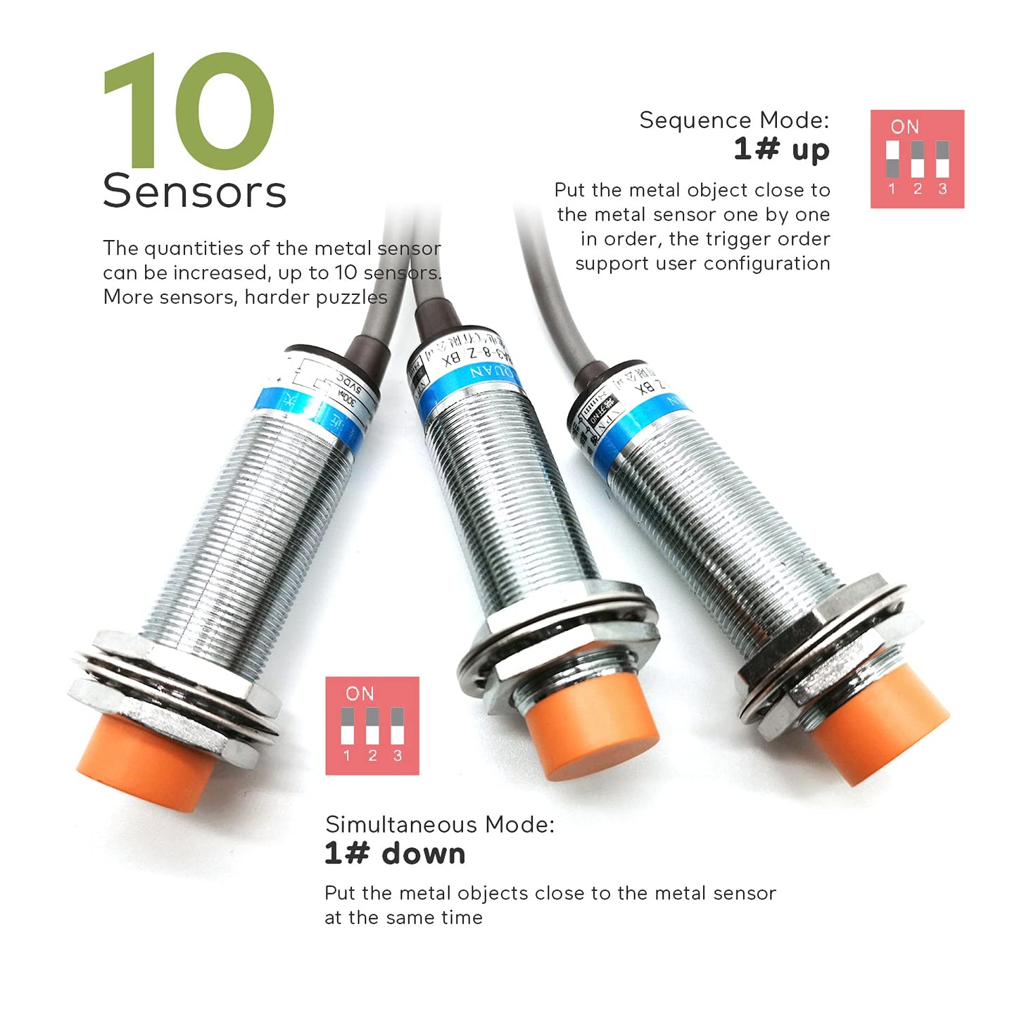 Takagism Real Life Escape Room Props Touch Two Magic Metal Sensors to Open The Door Metal Prop Adventurer Game Puzzle