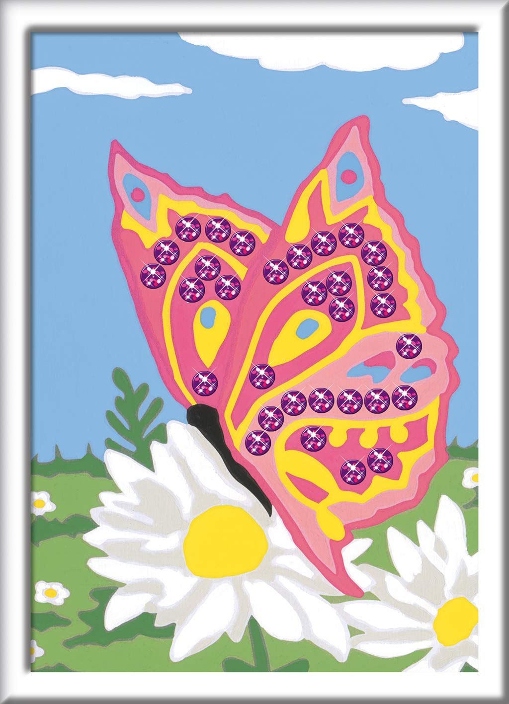 Ravensburger CreArt 28474 Butterfly Painting by Numbers for Children from 7 Years, Painting Set with Frame, Brush and Acrylic Paints, Gift for Girls