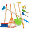 POMIKU Toddler Gardening Tools, Kids Rake and Shovel Set for Digging Dirt, Children Broom for Outdoor Yard Garden Camping, Montessori Toys for Ages 3