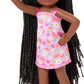 Barbie Club Chelsea Small Doll, 6-Inch Ari with Braided Hair Wearing Removable Flower-Print Dress & Pink Sandals