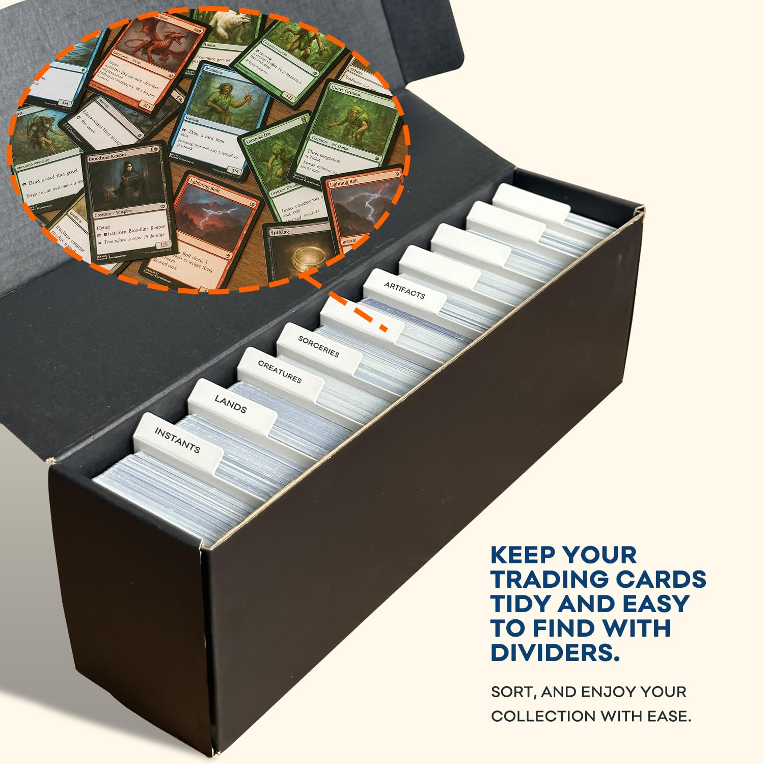 Trading Card Dividers for Storage Boxes, 140PCS Paper Dividers for Baseball/MTG/TCG/Sports/Game Cards Organizer, Vertical