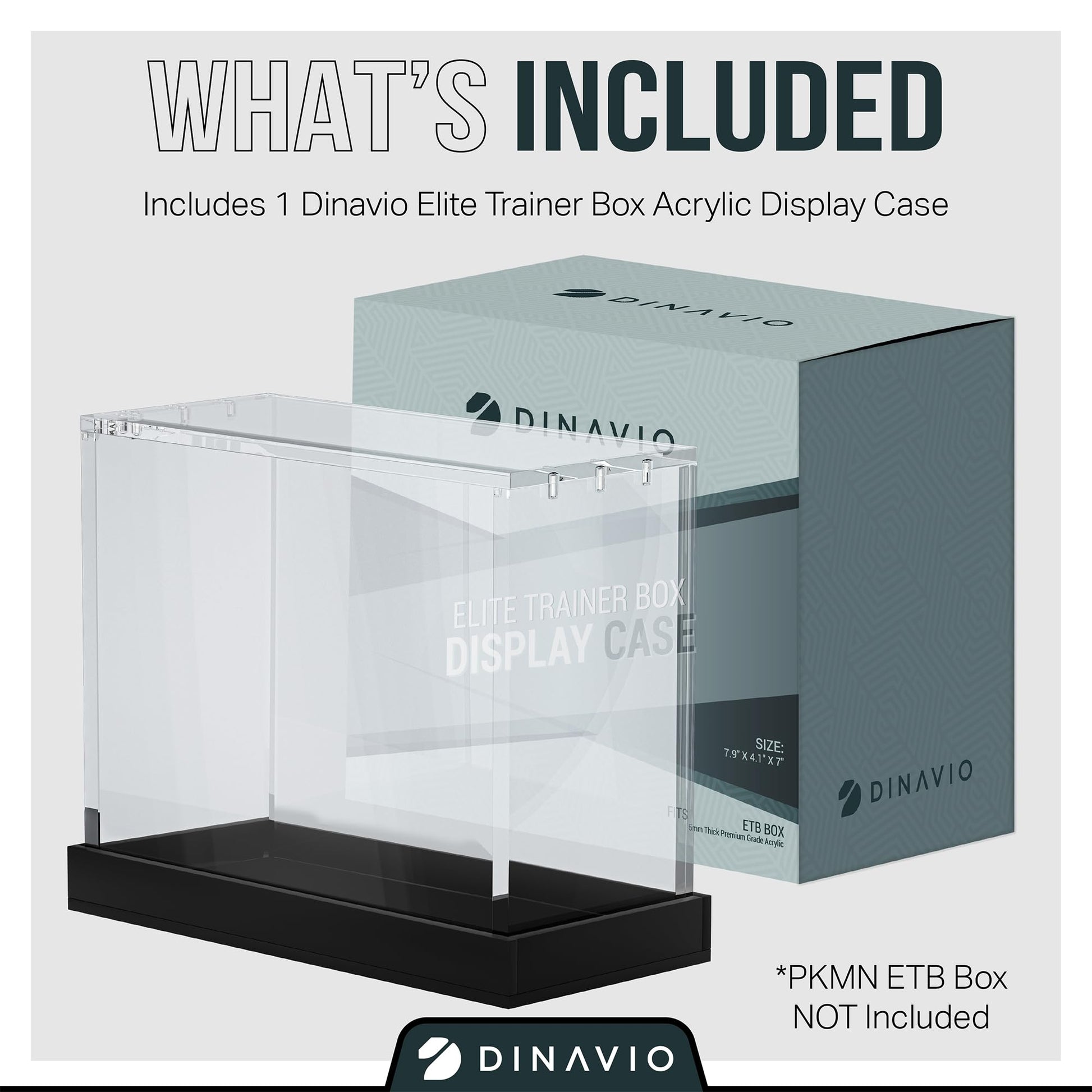 Dinavio Crafthouse Elite Trainer Box Acrylic Case - ETB Protector Case - Elite Trainer Box Protector - 8mm + 5mm Acrylic 5x3mm Magnets - Compatible