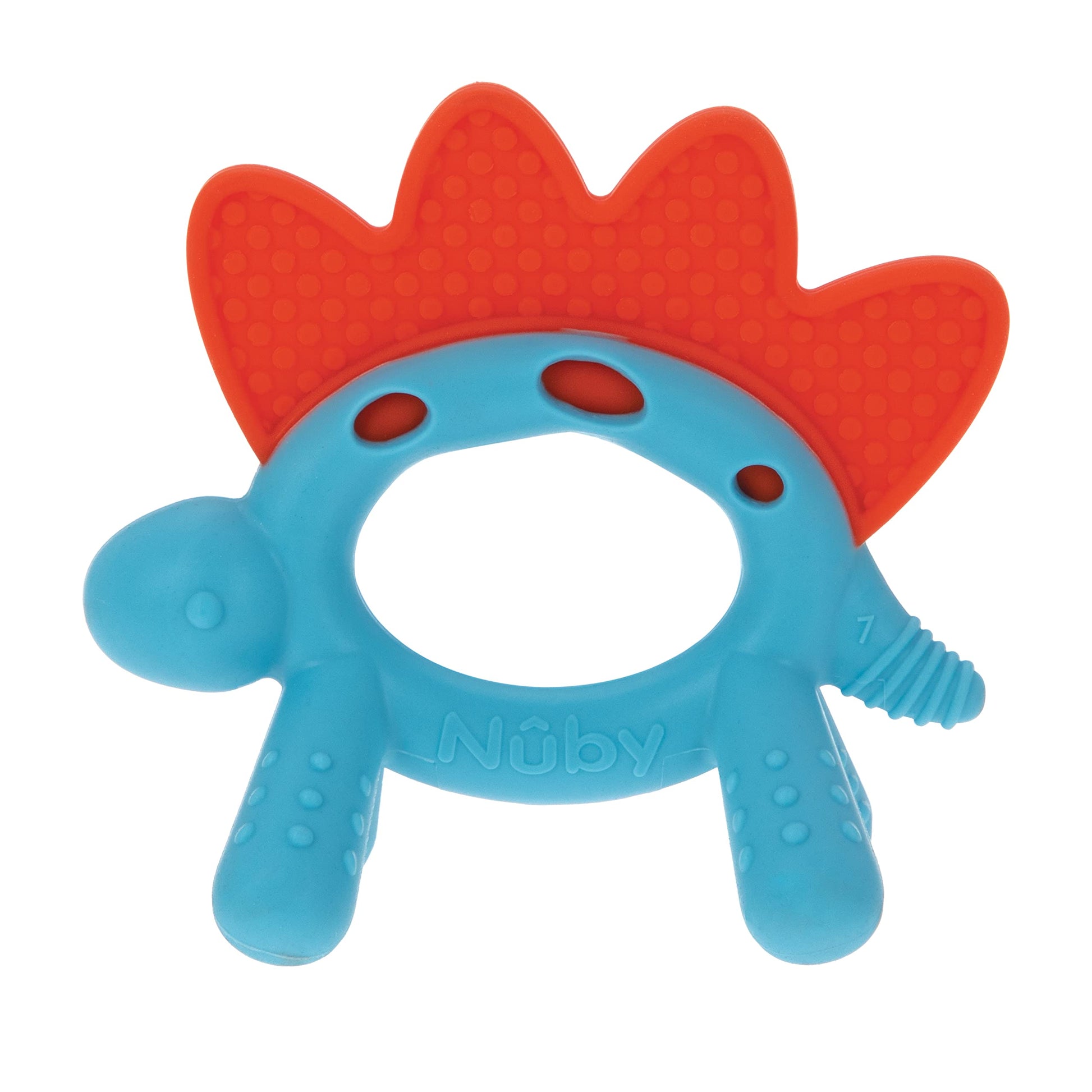 Nuby Geo Zoos Massaging Teether - Baby Teething Toy - Soft Easy Grip - 3+ Months - Dino - Easter Basket Stuffer