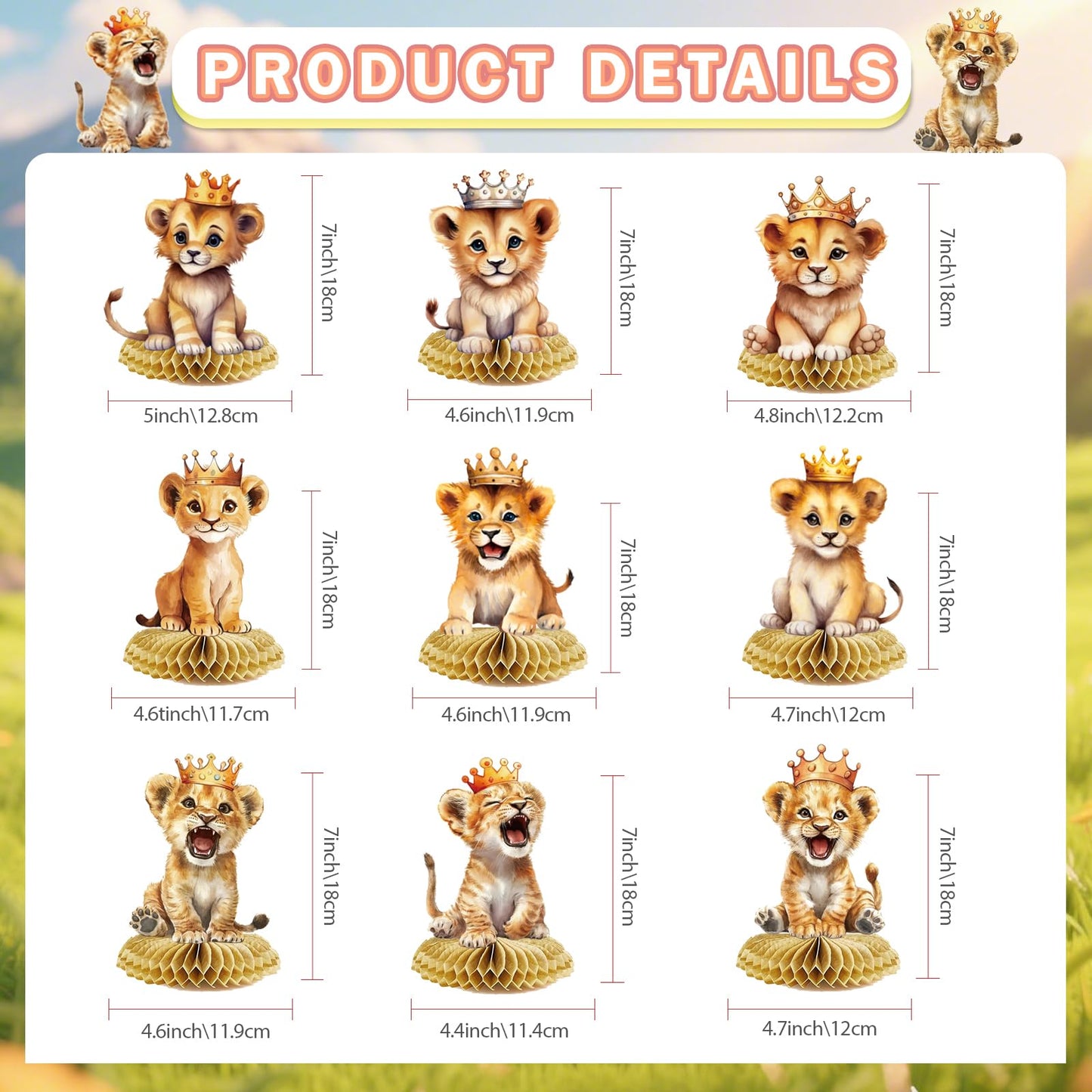 Lion Baby Shower Decorations? Lion Birthday Party Decorations Honeycomb Centerpieces Safari Centerpieces for Tables for Boy Girls Birthday Party