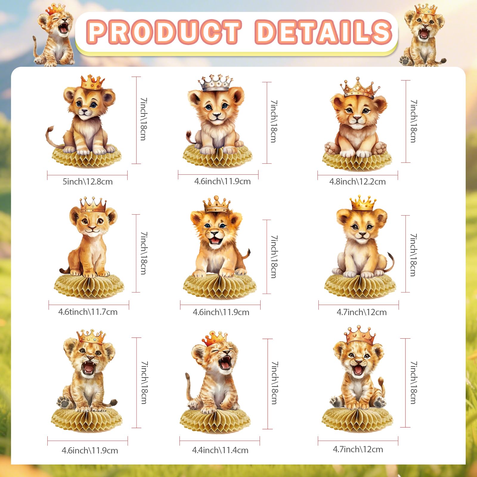 Lion Baby Shower Decorations? Lion Birthday Party Decorations Honeycomb Centerpieces Safari Centerpieces for Tables for Boy Girls Birthday Party