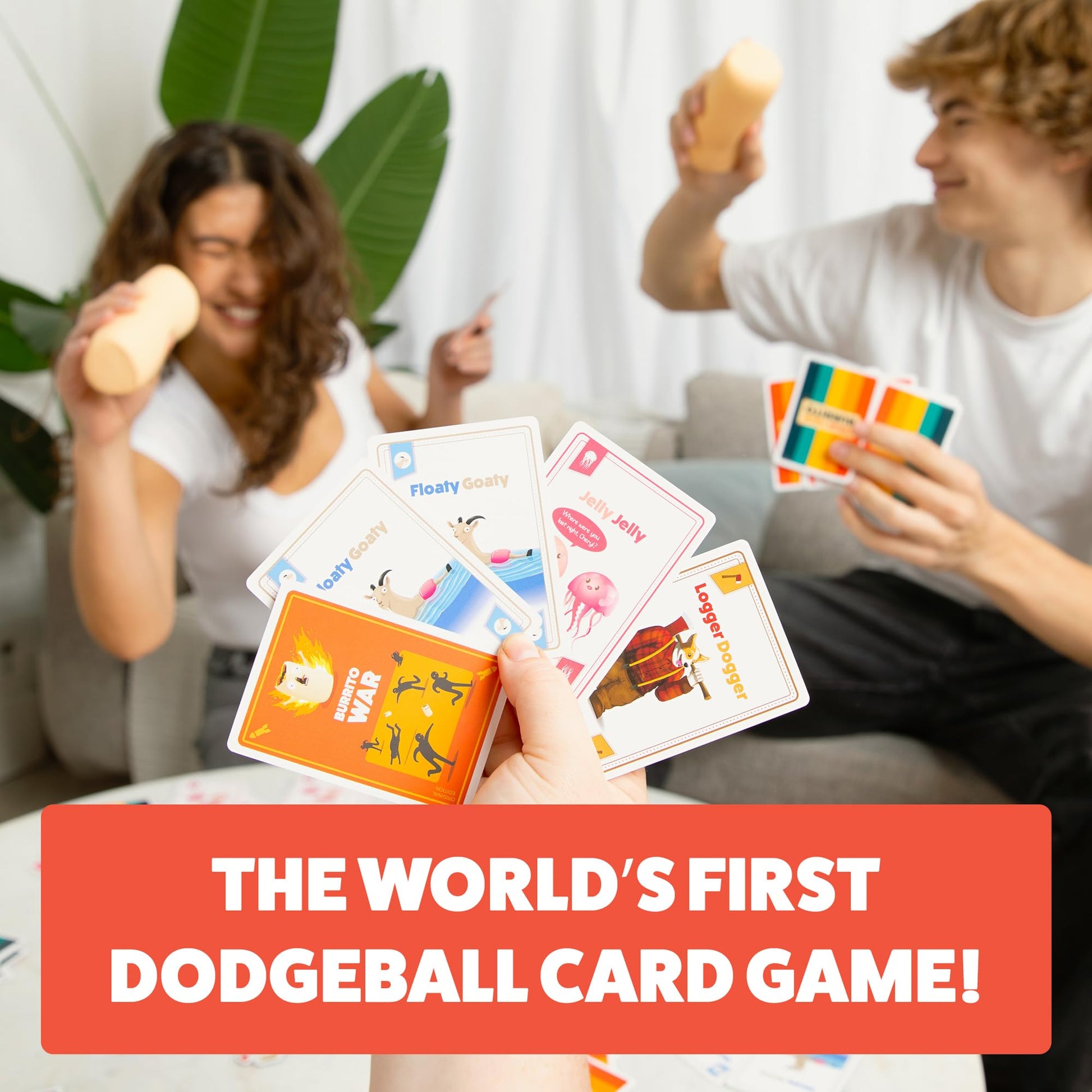 Exploding Kittens Throw Throw Burrito 2-6 Players - Ages 7+ - 15 Minutes to Play - Dodgeball Card Game - Party Game, Family Game Night, Kid and Adult