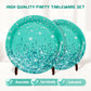 Teal Birthday Decorations Tableware Set, Teal Paper Plates for 25 Guest