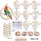SIRPERICE 16 Pcs Wood Birds Wind Chime Kit, Make You Own Wind Chimes Hanging Ornament DIY Painting Art Craft, Blank Wood Arts and Crafts Kit