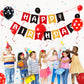 Happy Birthday Banner Red Black and Yellow Birthdays Sign for Boy Girls Birthday Party Decorations