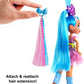 Mattel Cave Club Tella Doll (8 10-inch, Blue Hair) Poseable Prehistoric Fashion Doll with Dinosaur Pet and Accessories, Gift for 4 Year Olds and Up