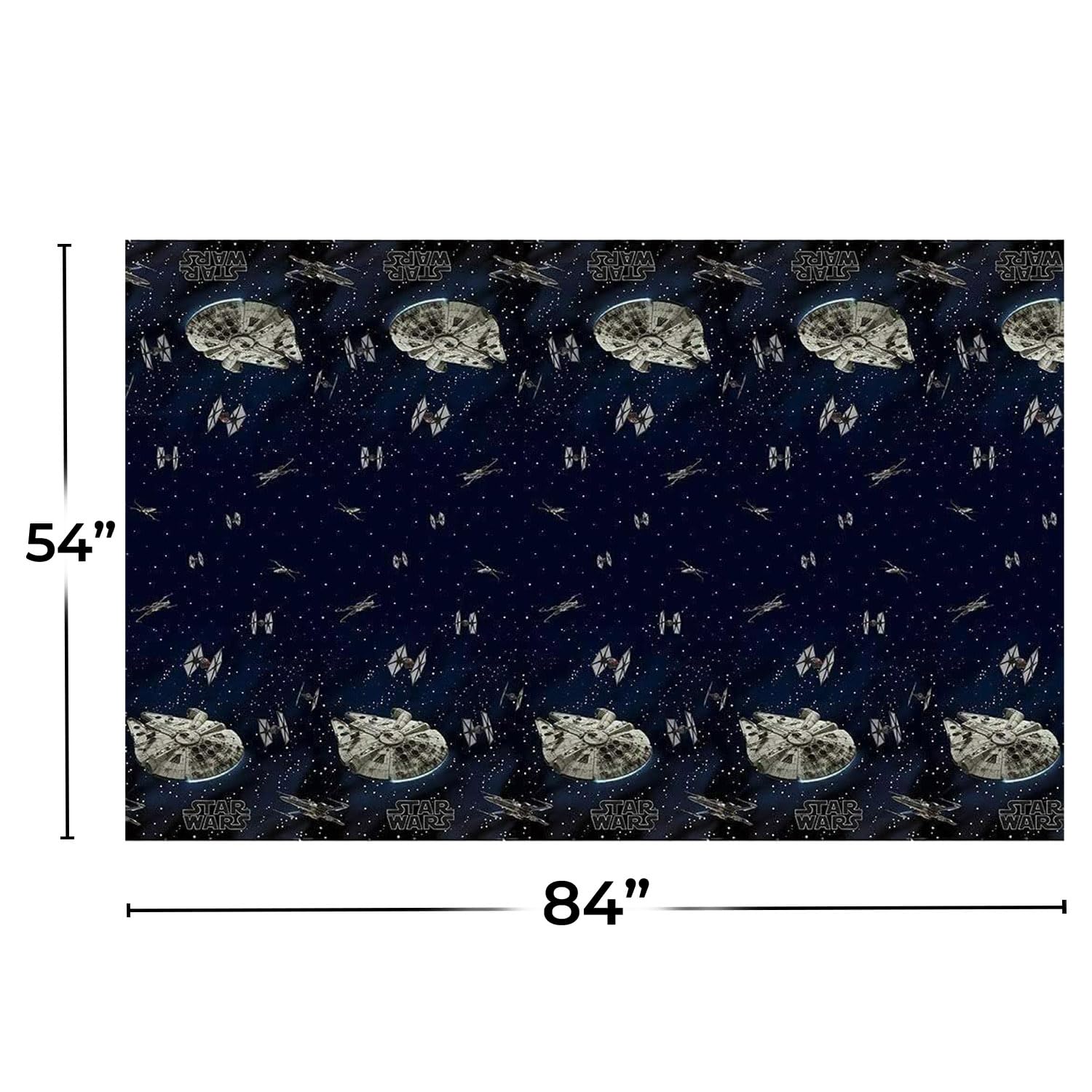Multicolor Plastic Star Wars Classic Rectangular Table Cover (54" x 84") 1 Count - Iconic & Eco-Friendly Material, Perfect for Every Galactic