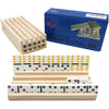 Yuanhe Domino Holder Trays Rack - Set of 4 Wooden Tiles Stand Holders for Mexican Train Rummy Chickenfoot