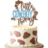 A Little Cowboy Is On The Way Cake Topper Boy Baby Shower Decoration Western Themed Party Supplies Blue