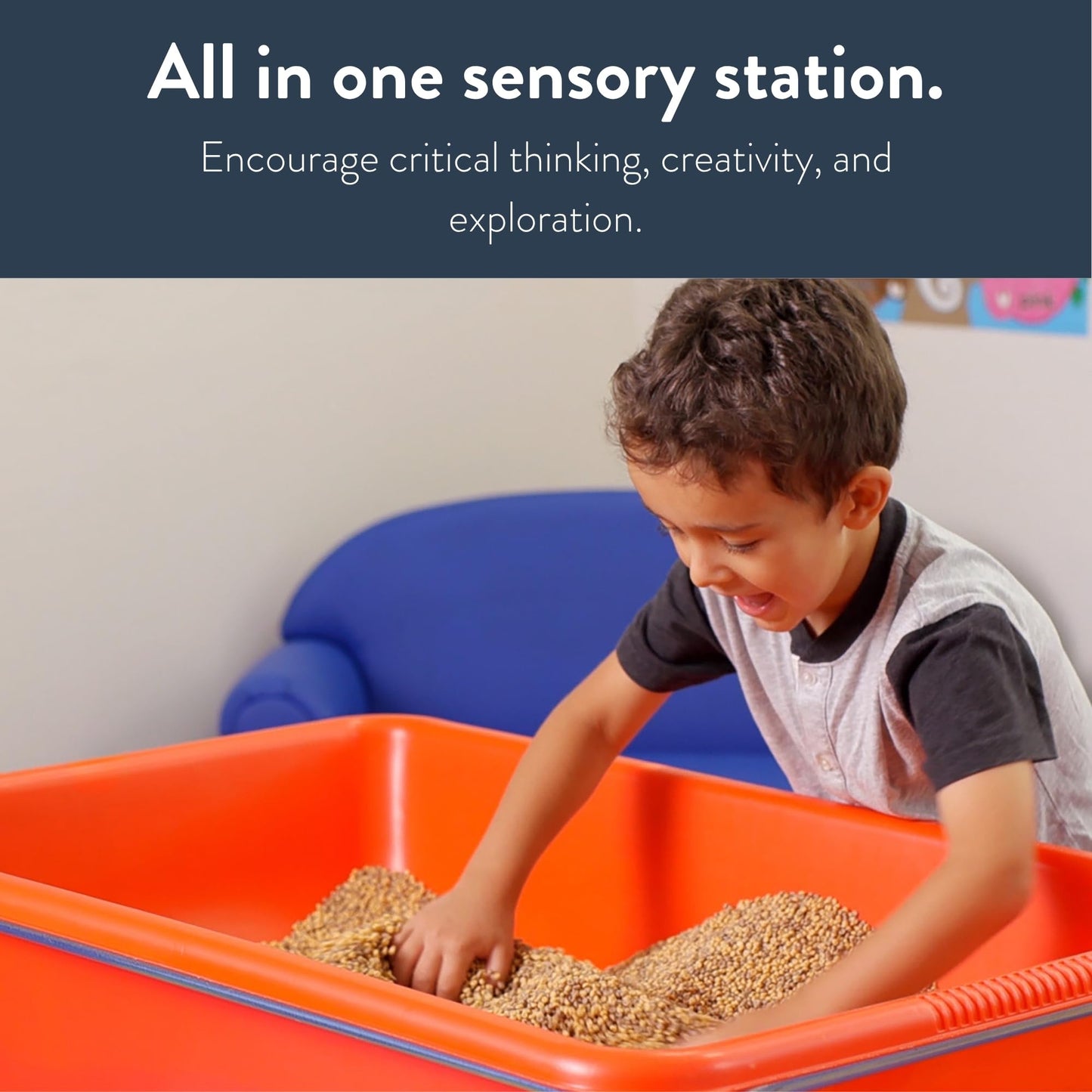 Children's Factory Medium Sensory Table - 24″ Height, Sandbox, Water Table for Kids, Red