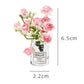 2PCS Mini Smell The Fragrant Rabbit & Pink Peach Blossom Flower Vase Ornaments - Handmade Resin Miniature Vases for Dollhouse, Fairy Garden, Micro