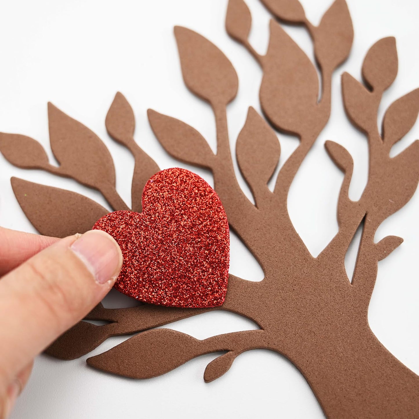 TINYFUTURE 18 Sets DIY Valentine's Day Foam Wreath Crafts Kits Decorations Self Adhesive Heart Sticker Love Heart Letter Shiny Sticker for Kids Party