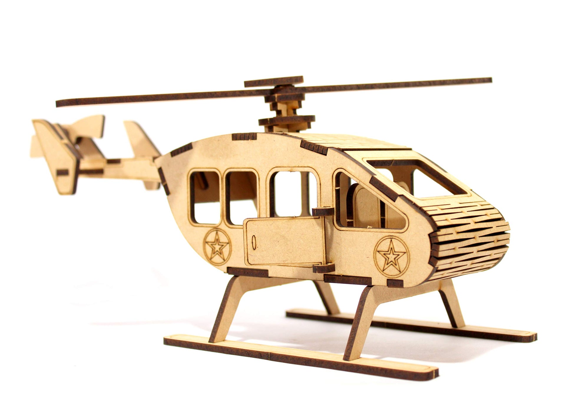 StonKraft Wooden 3D Puzzle Helicopter - Home Decor, Construction Toy, Modeling Kit, School Project - Easy to Assemble