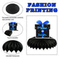 Happy Birthday Blue and Black Table Honeycomb Centerpieces Balloons Theme Decor Table Decorations Table Toppers for Girls Women Princess 16th 21st