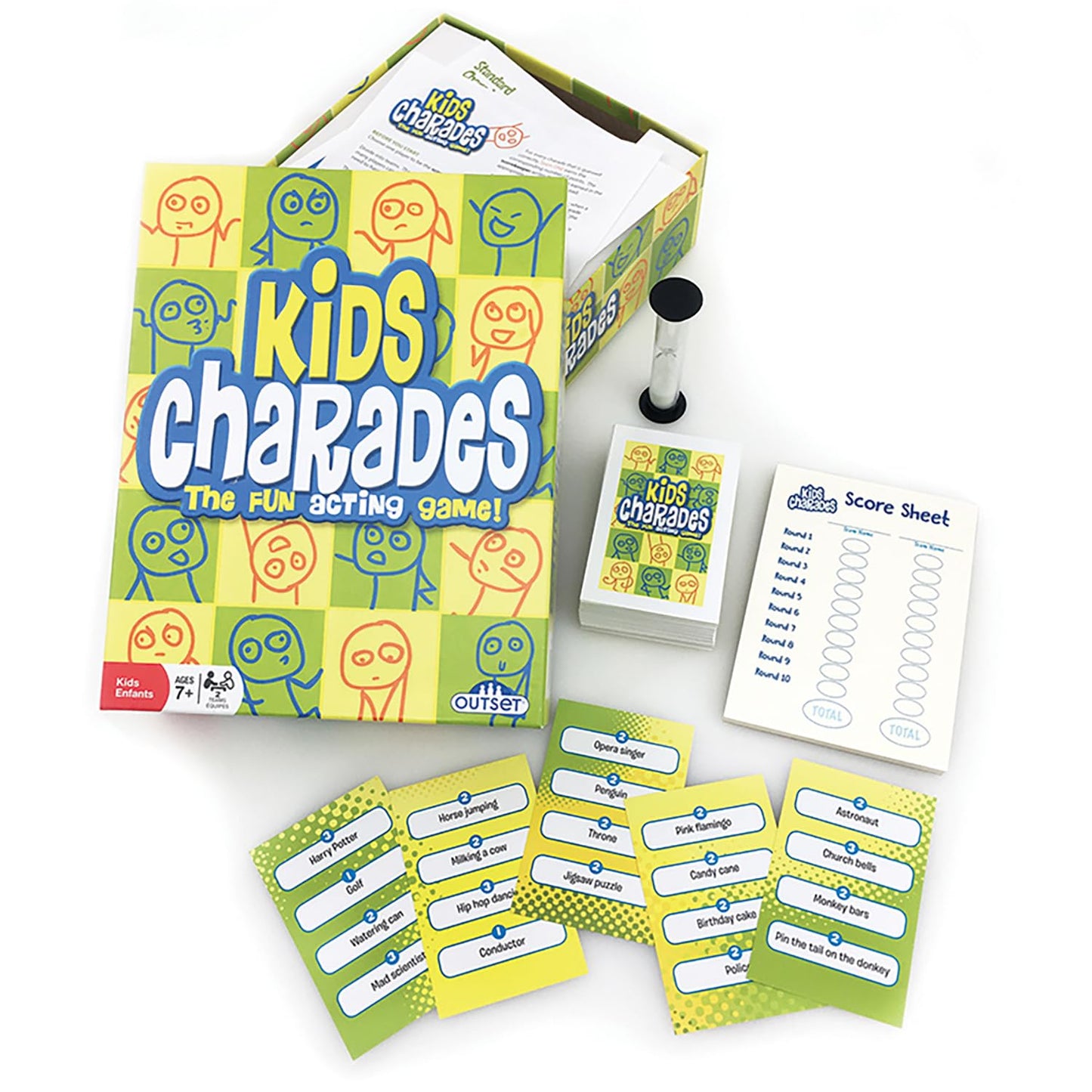 Outset Media: Kids Charades (New Box Size) - 300 Charades, Act-It-Out Family Game, Builds Imagination & Creativity, Fun Party Game, Ages 6+, 2 Teams