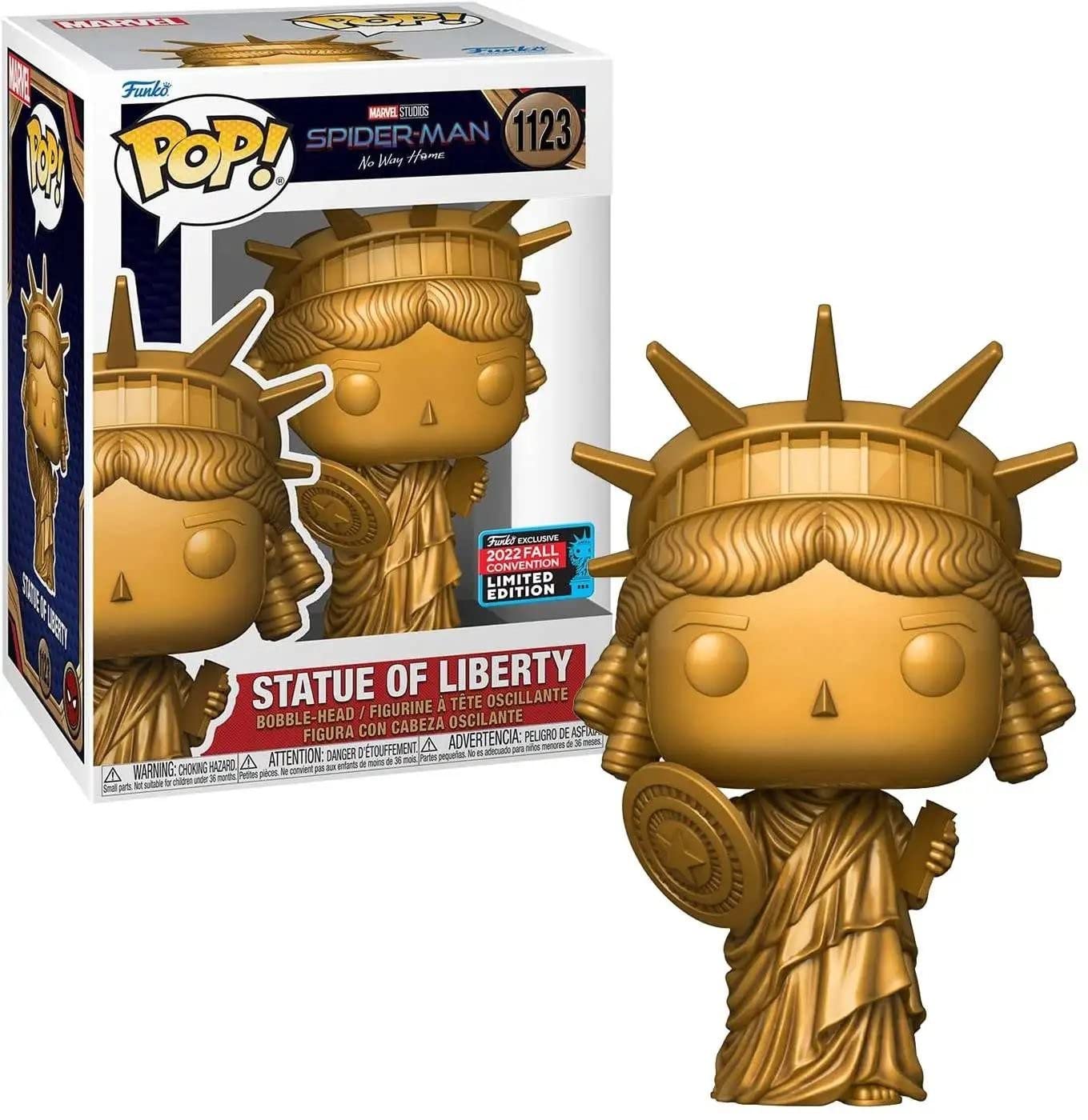 Funko Pop Marvel: Spider-Man No Way Home - Statue of Lady Liberty, Fall Convention - Spider-Man - Amazon Exclusive - Collectable Vinyl Figure - Gift