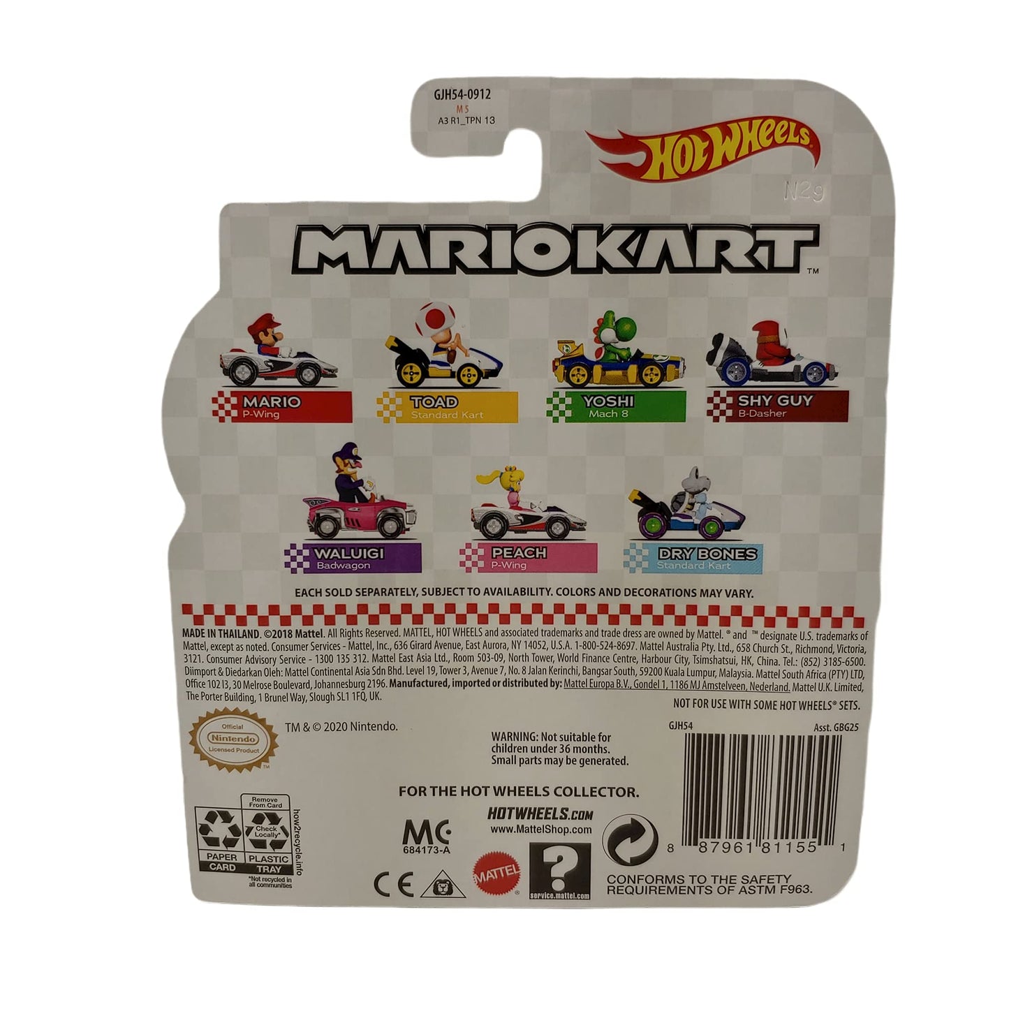 DieCast Hotwheels Mario Kart Waluigi Badwagon - Toty Winner 2021,Multicolor
