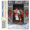Bits and Pieces - 1000 Piece Jigsaw Puzzle for Adults - Horse Barn Christmas - Winter Holiday Scene Jigsaw Puzzle by Artist Russell Cobane, Completed