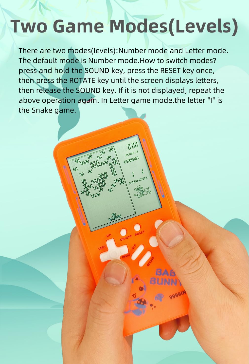TAQY Cute Cartoon Pattern Brick Game Console Built-in Multi-Block Games Racing/Tank Battle Retro Pocket Machine Electronic Game Portable Toys for