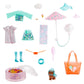Barbie Color Reveal Sunshine and Sprinkles Doll & Accessories with 25 Surprises, Ice Cream Theme Including Water-Shower Umbrella & Color Change