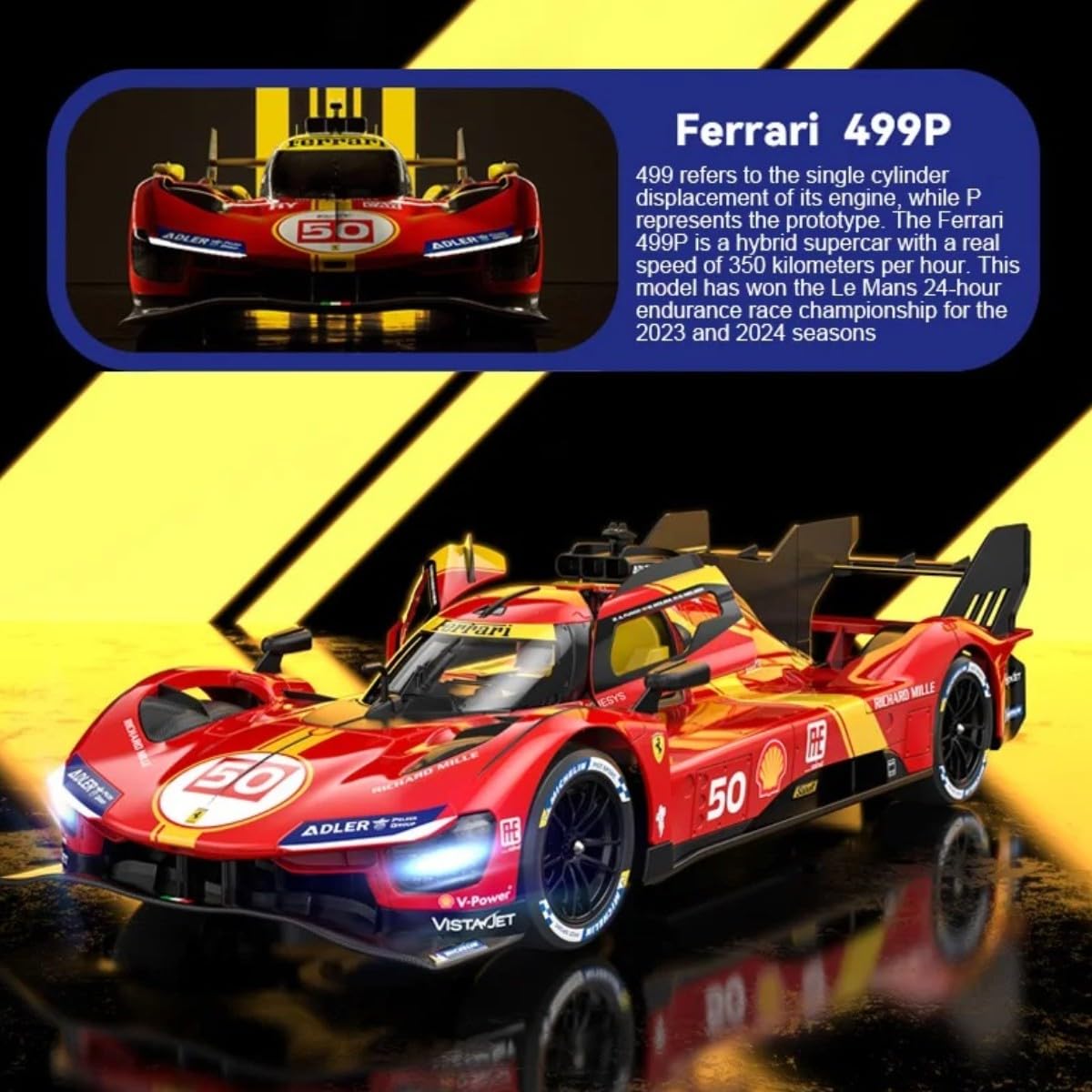HTLNUZD 1/14 RC Car 499P #50 2.4G Remote Control Model for 24h Lemans Rally Adult Racing Vehicle Collection Gift